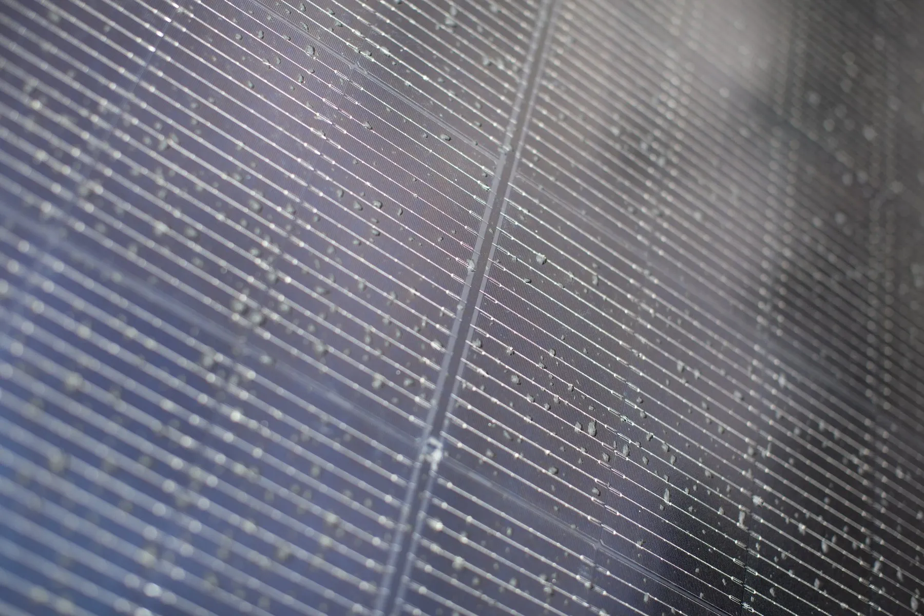 Close-up of the solar panel array on an Odin Systems trailer